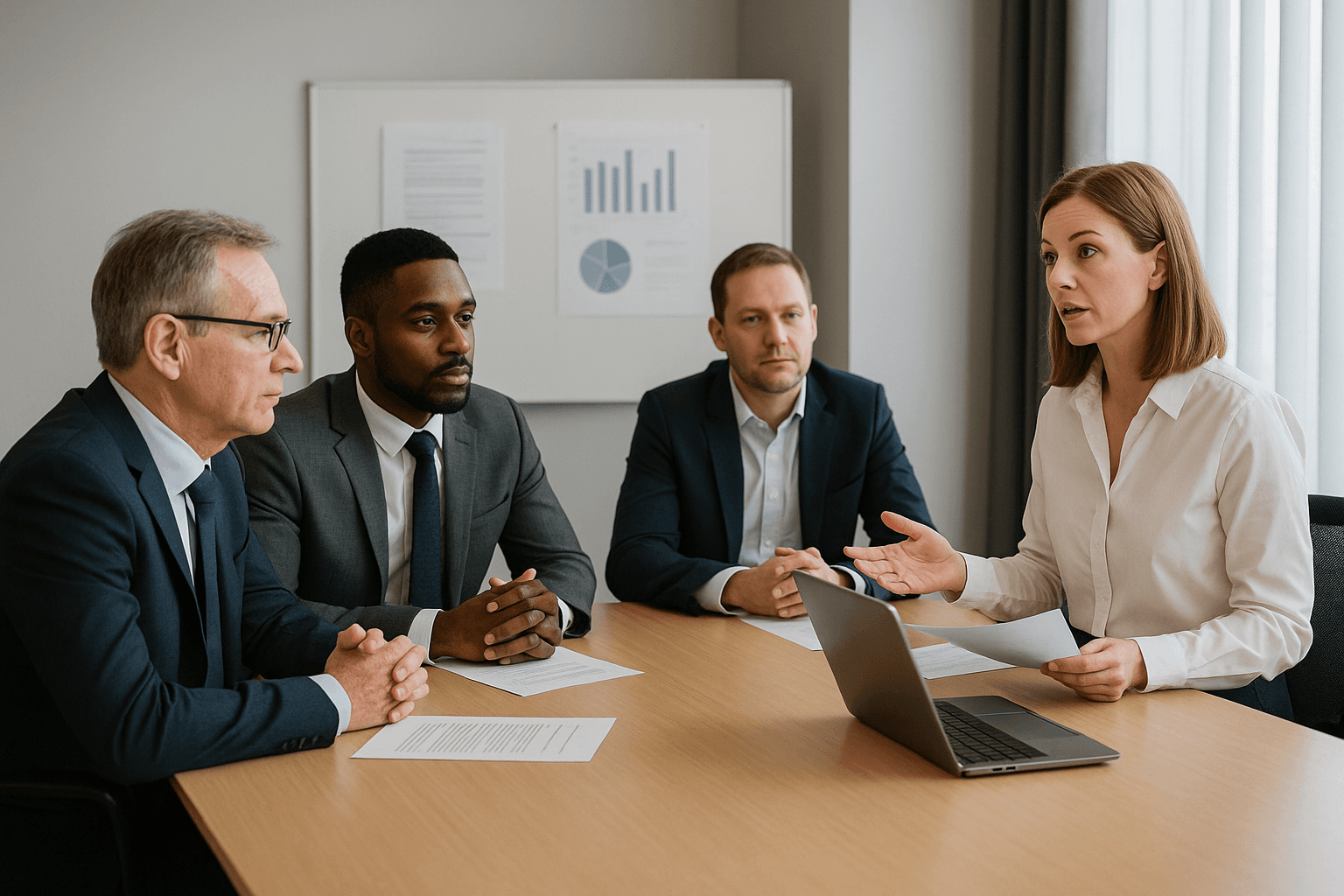 Mitarbeitende einer Genehmigungsbehörde im Besprechungsraum